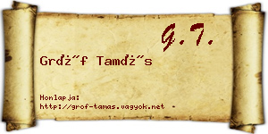Gróf Tamás névjegykártya
